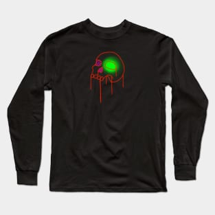 Red Skull Outline Long Sleeve T-Shirt